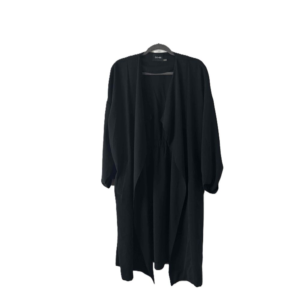 DO+BE Cardigan Womens Size Large Black Long Sleeves Open Front Cardigan Pockets
